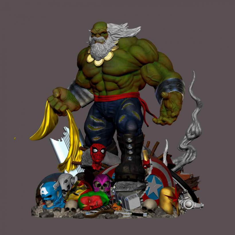 Maestro Hulk Diorama Statue - STL Files for 3D Print