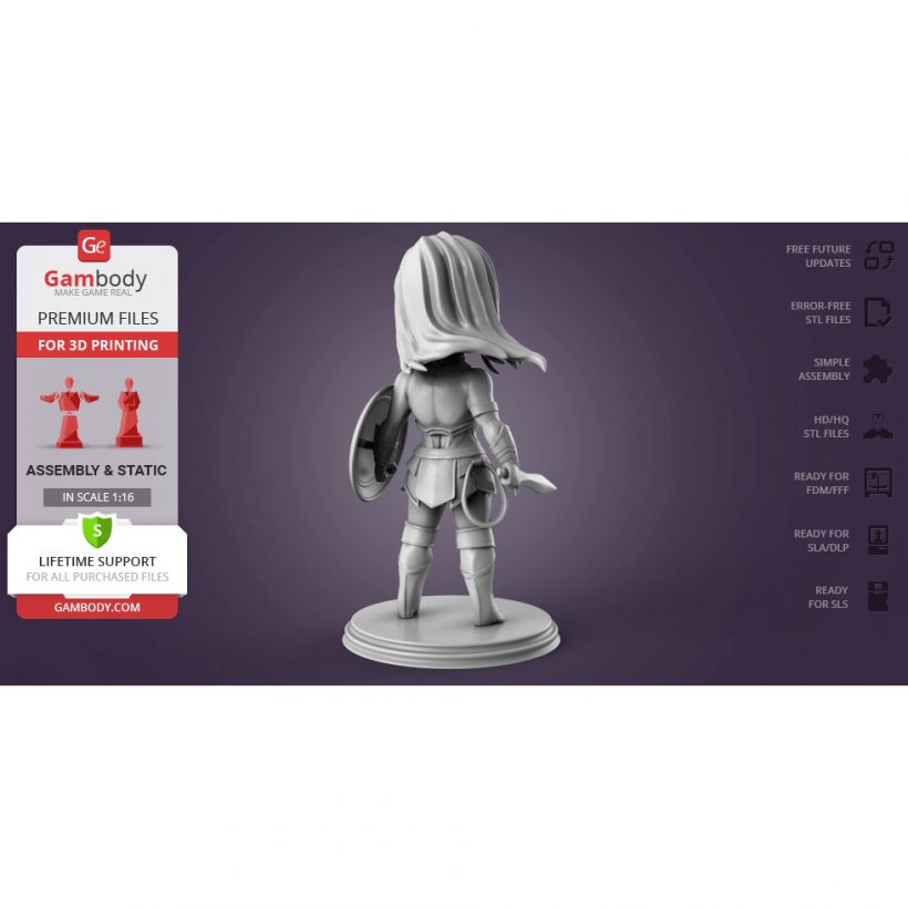 Chibi Wonder Woman - STL Files for 3D Print