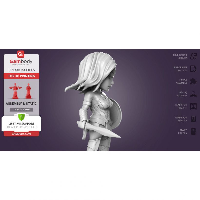 Chibi Wonder Woman - STL Files for 3D Print