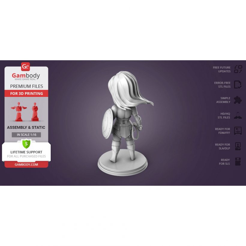 Chibi Wonder Woman - STL Files for 3D Print