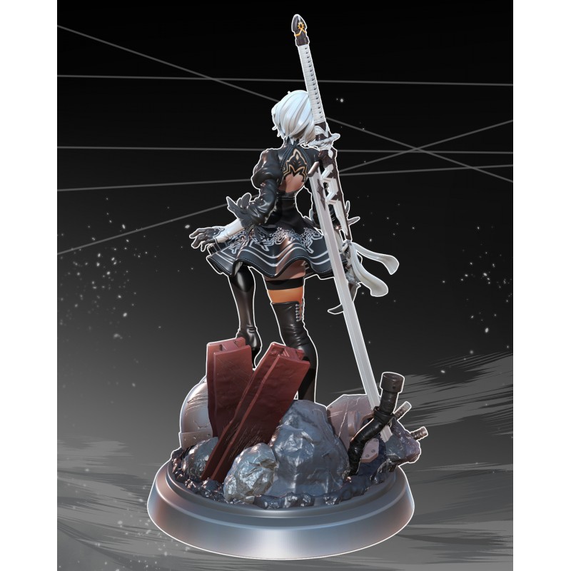 Nier Automata 2B – STL Files For 3D Print – 3D Kiee Shop