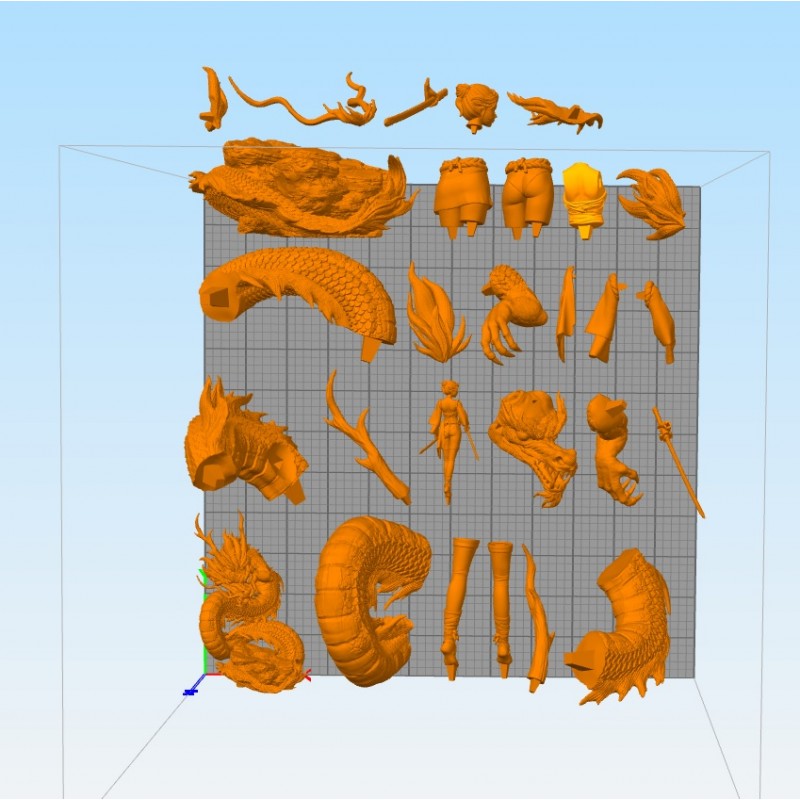 Ryuu Masamune and Dragon – STL 3D print files – 3D Kiee Shop