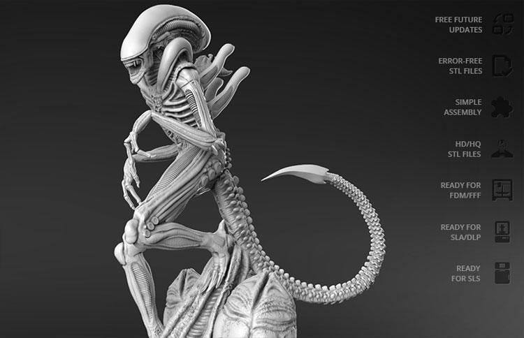 Alien 3d Printed Model Stl 3d Kiee Shop 