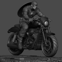 Captain America Motorcycle 3D Printing Model Stl