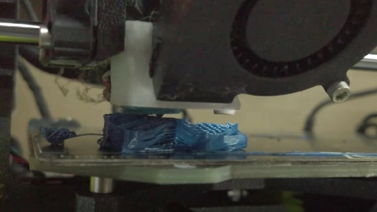 An attempt to print a calibration cube made from ChatGPT-generated G-code