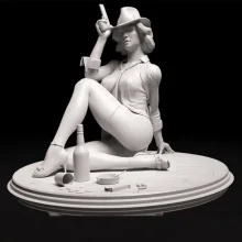 Noir sitting Private Investigator - STL 3D print files