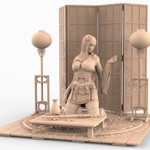 Tifa Kimono Version 3D Printing stl files