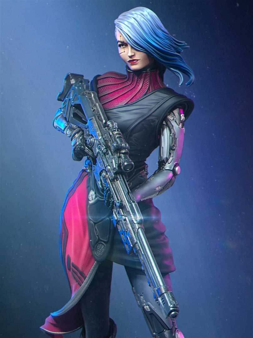 4106 Aryn - Cyberpunk Assassin - STL 3D Print Files
