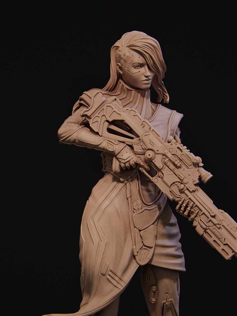 4106 Aryn - Cyberpunk Assassin - STL 3D Print Files