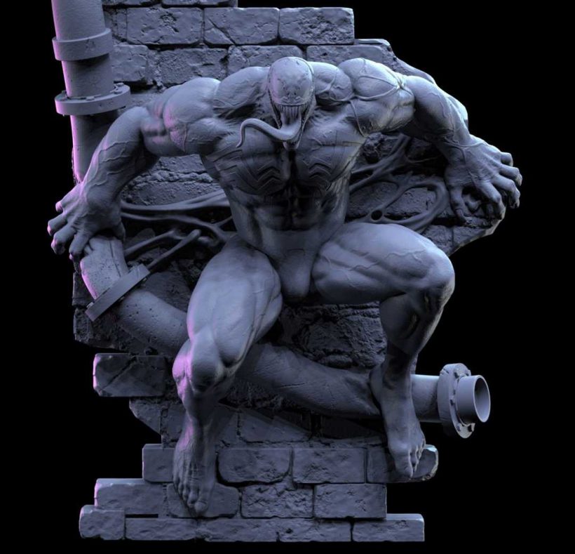 Venom on wall 3d print stl files