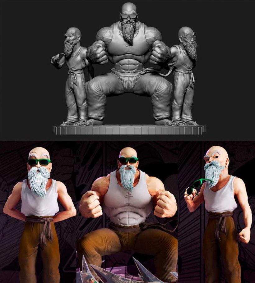 Master Roshi dragonball z 3d printing stl files