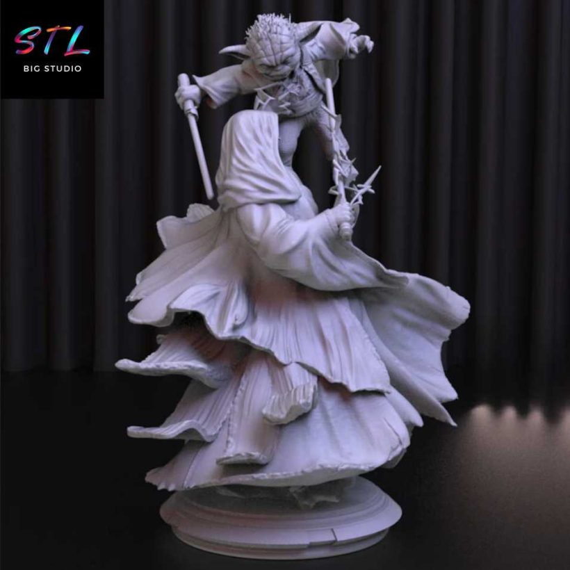 Darth Sidious vs Yoda STL - Star Wars - Epic Diorama for 3D Printing