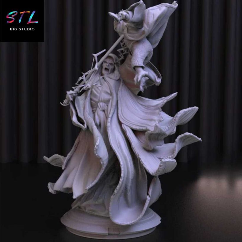 Darth Sidious vs Yoda STL - Star Wars - Epic Diorama for 3D Printing