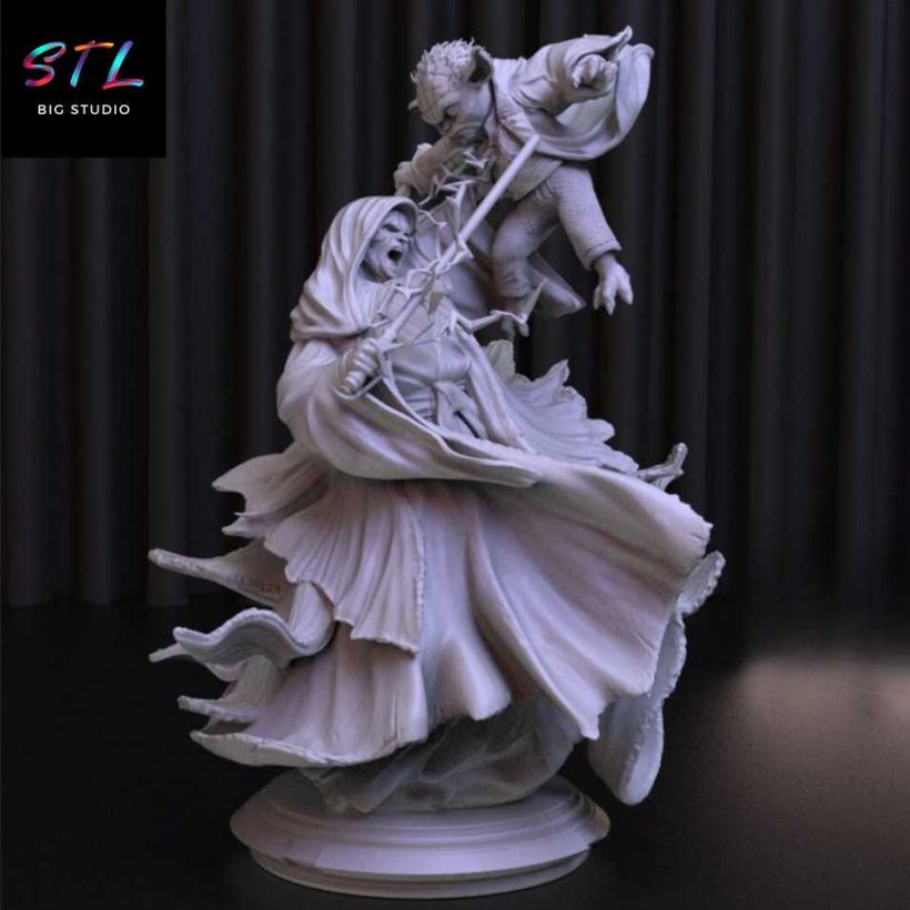 Darth Sidious vs Yoda STL - Star Wars - Epic Diorama for 3D Printing