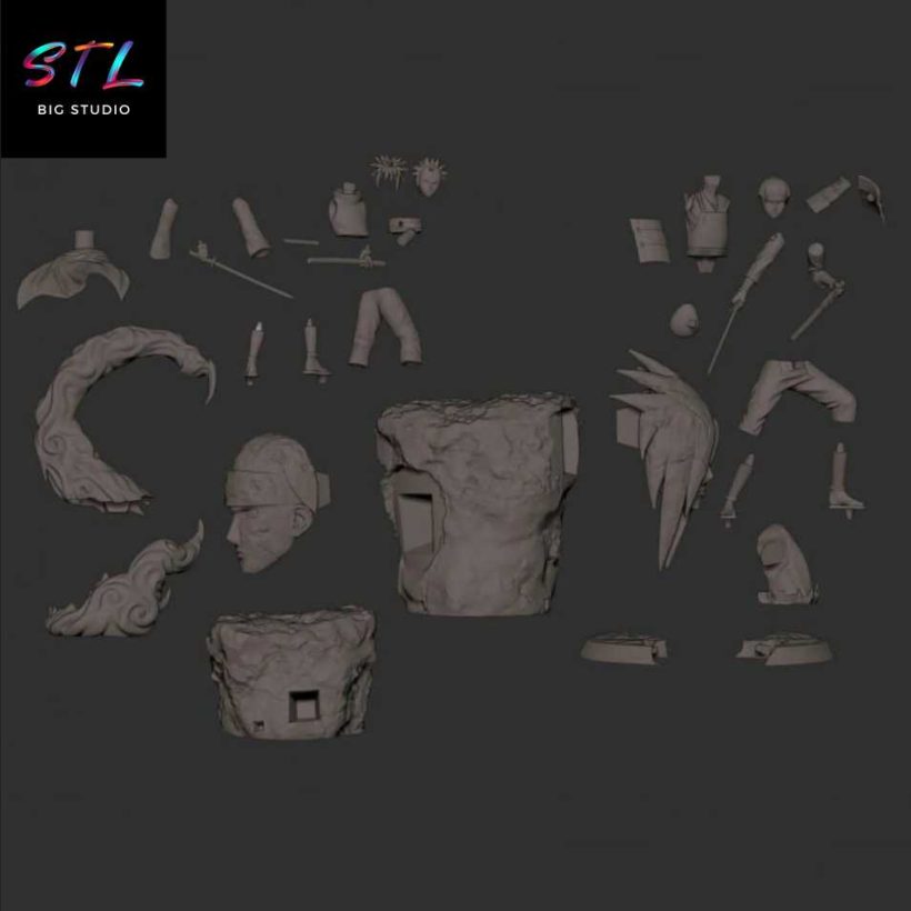 Hashirama and Madara Young STL - Naruto Shippuden - 3D Diorama to Print