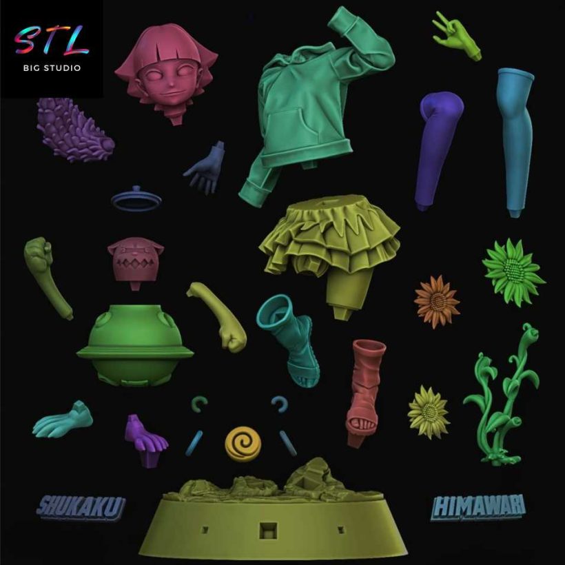Himawari Uzumaki and Shukaku STL - Boruto: Naruto Next Generations - 3D Printable Figure