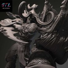 Illidan vs Arthas STL - World of Warcraft - 3D Printing Diorama