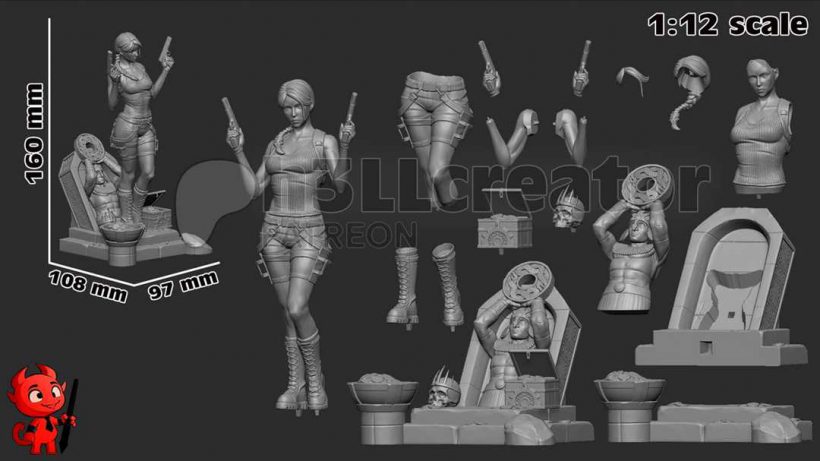 Lara Croft 2 + Bust - Tomb Raider - STL Files
