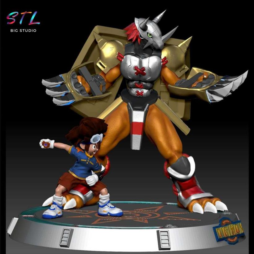 Tai & WarGreymon STL - Digimon Adventure - 3D Diorama for Printing
