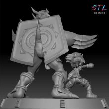 Tai & WarGreymon STL - Digimon Adventure - 3D Diorama for Printing