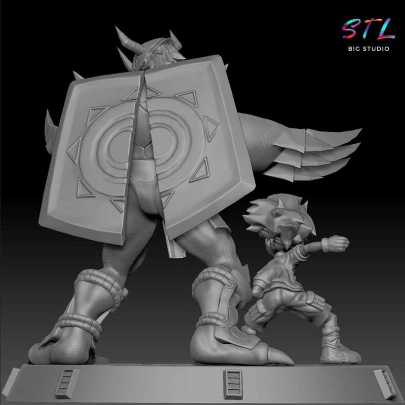 Tai & WarGreymon STL - Digimon Adventure - 3D Diorama for Printing