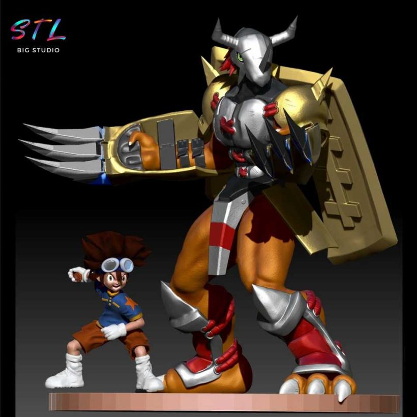 Tai & WarGreymon STL - Digimon Adventure - 3D Diorama for Printing