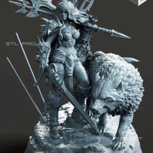 Barbarian and the Wolf - STL 3D print files