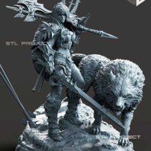 Barbarian and the Wolf - STL 3D print files