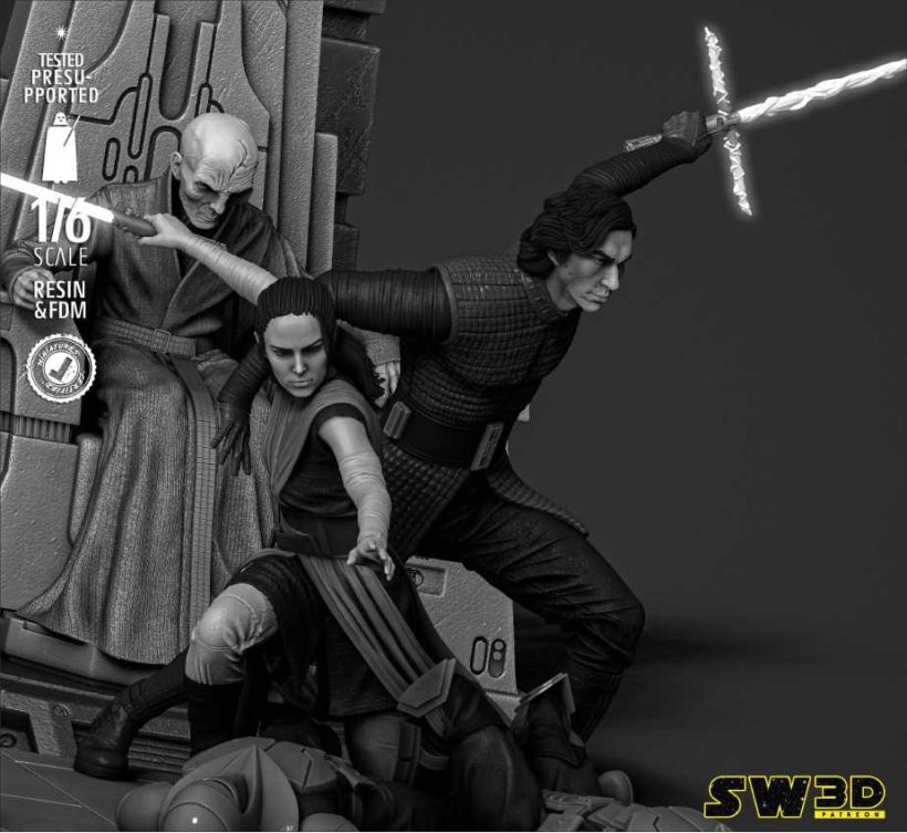 Kylo Ren And Rey Diorama - STL 3D print files