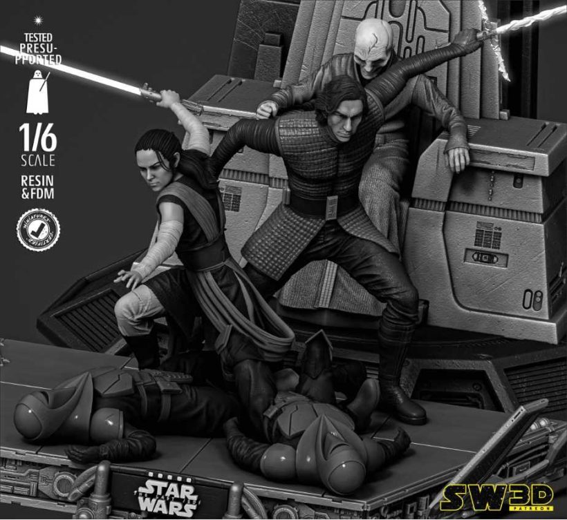 Kylo Ren And Rey Diorama - STL 3D print files