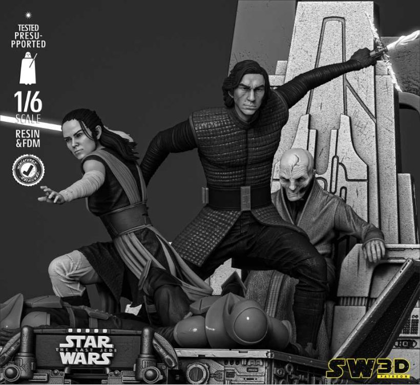 Kylo Ren And Rey Diorama - STL 3D print files