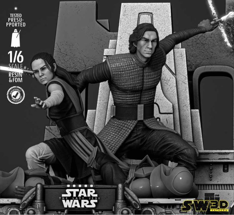 Kylo Ren And Rey Diorama - STL 3D print files