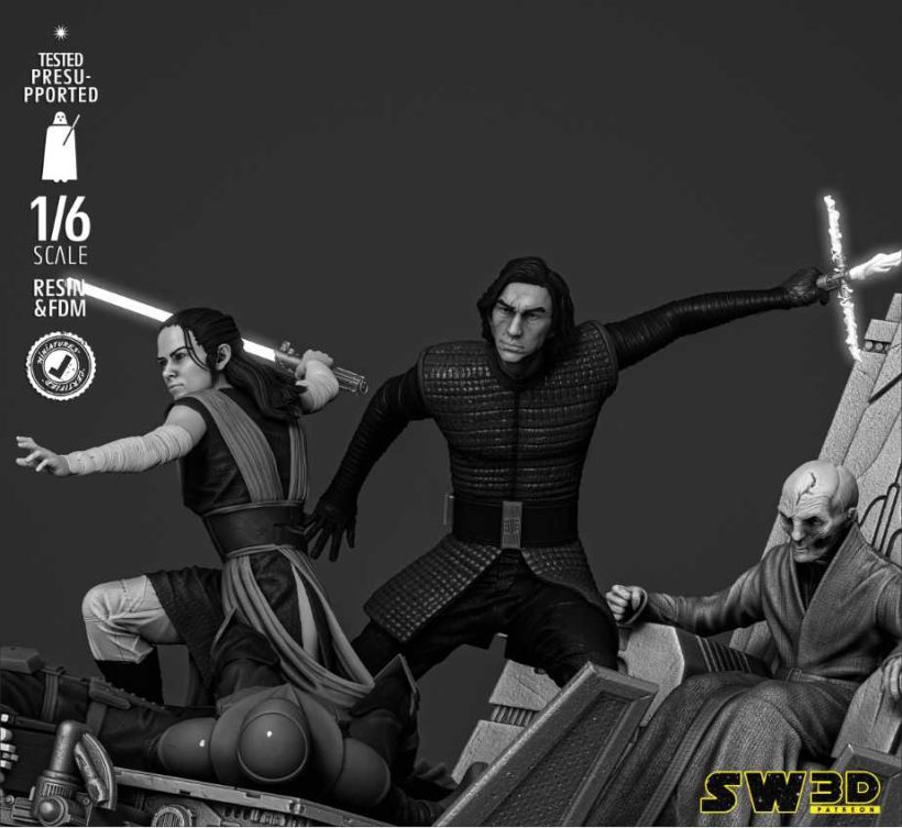 Kylo Ren And Rey Diorama - STL 3D print files