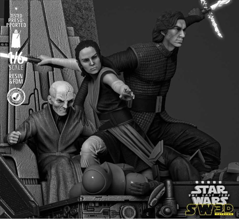 Kylo Ren And Rey Diorama - STL 3D print files