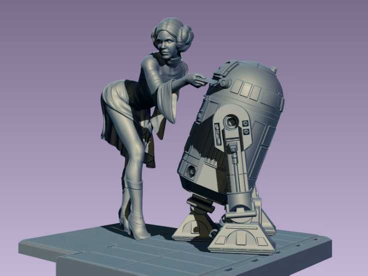Princess Leia And R2d2 - STL 3D print files