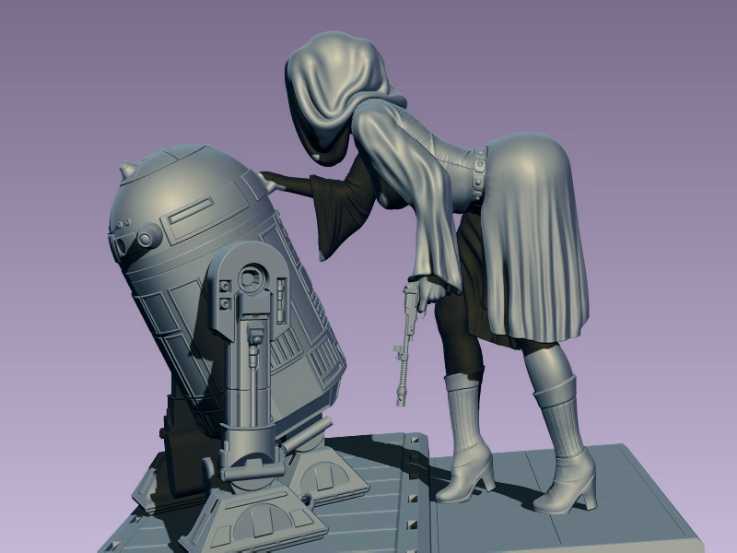 Princess Leia And R2d2 - STL 3D print files