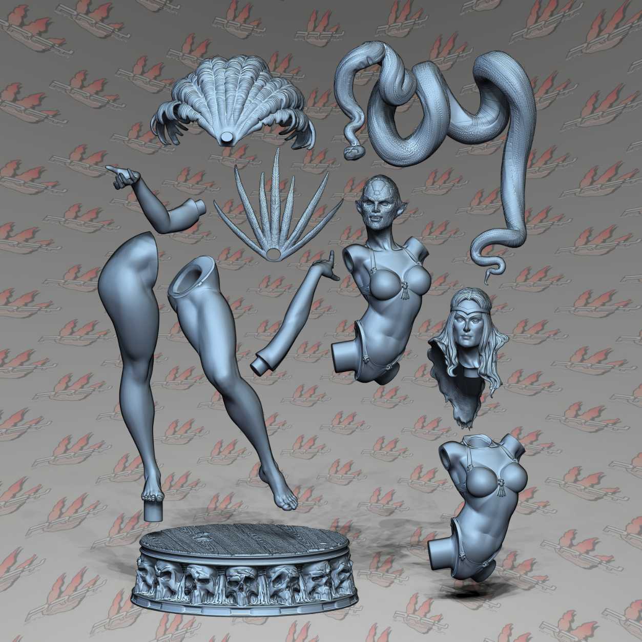Snake Dancer Terror Girl Printable File - STL 3D print files
