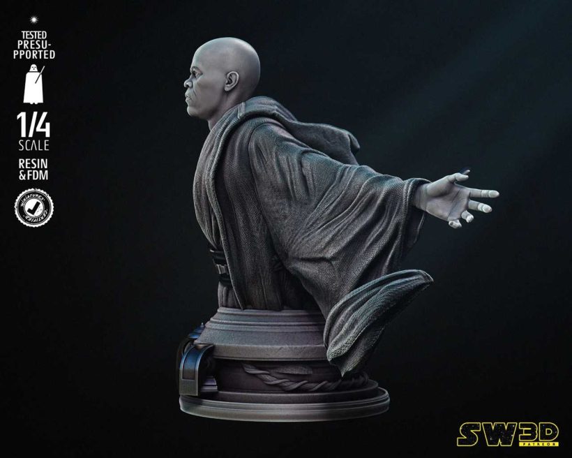 Star Wars Mace Windu Bust - STL 3D print files