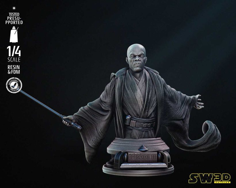 Star Wars Mace Windu Bust - STL 3D print files