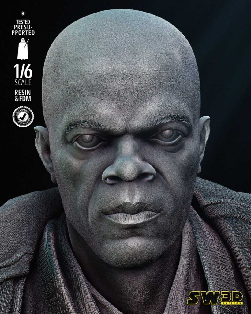 Star Wars Mace Windu Bust - STL 3D print files