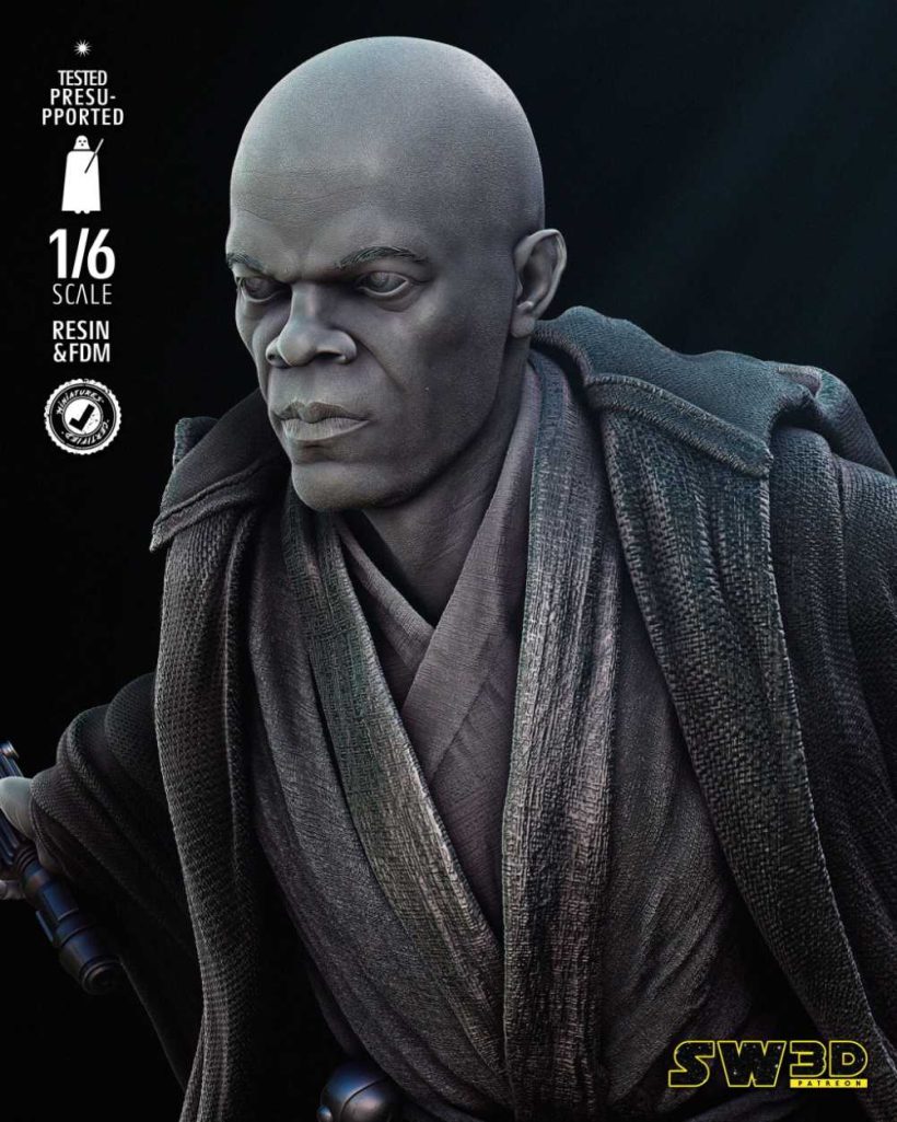 Star Wars Mace Windu Bust - STL 3D print files