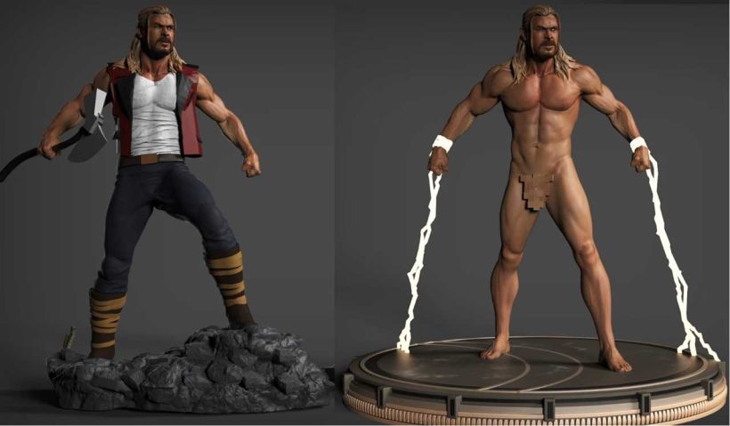 Thor Love And Thunder Naked - STL 3D print files