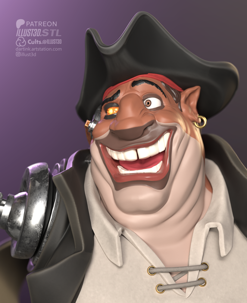John Silver Treasure Planet 3D Printable STL File - 3D print model-3