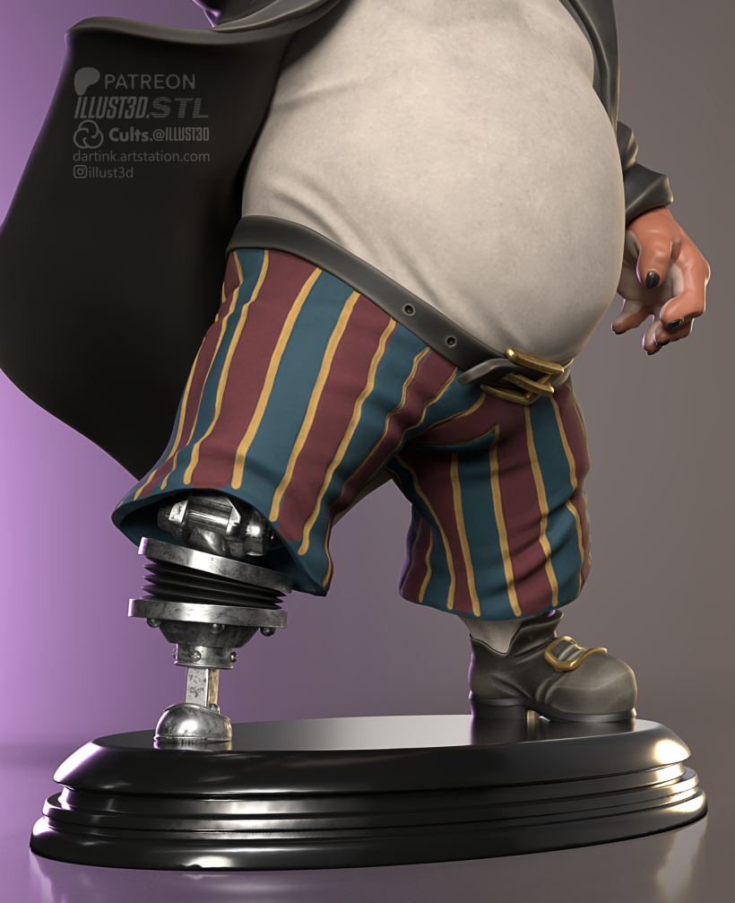 John Silver Treasure Planet 3D Printable STL File - 3D print model-5