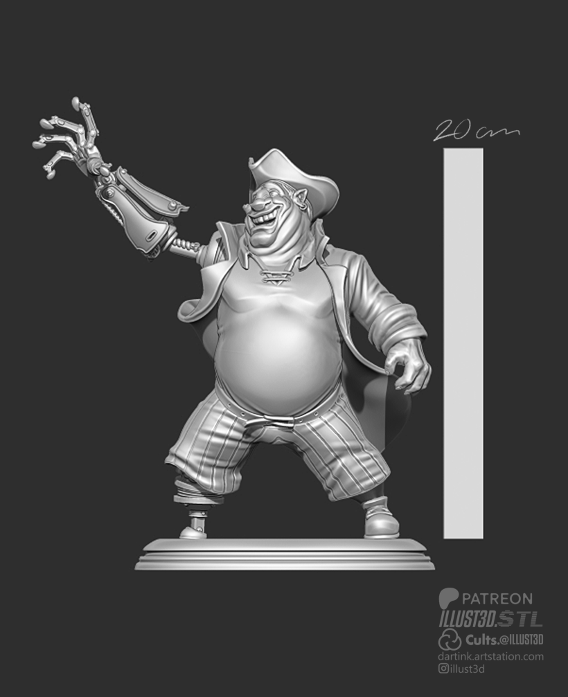 John Silver Treasure Planet 3D Printable STL File - 3D print model-6