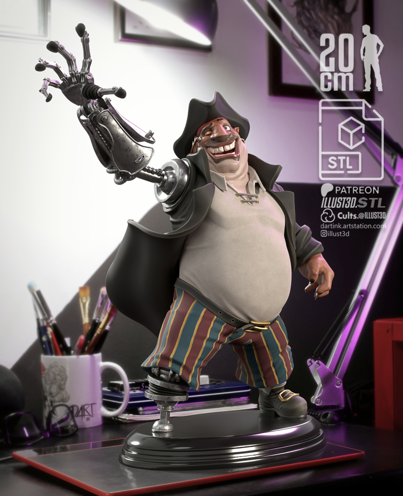 John Silver Treasure Planet 3D Printable STL File - 3D print model