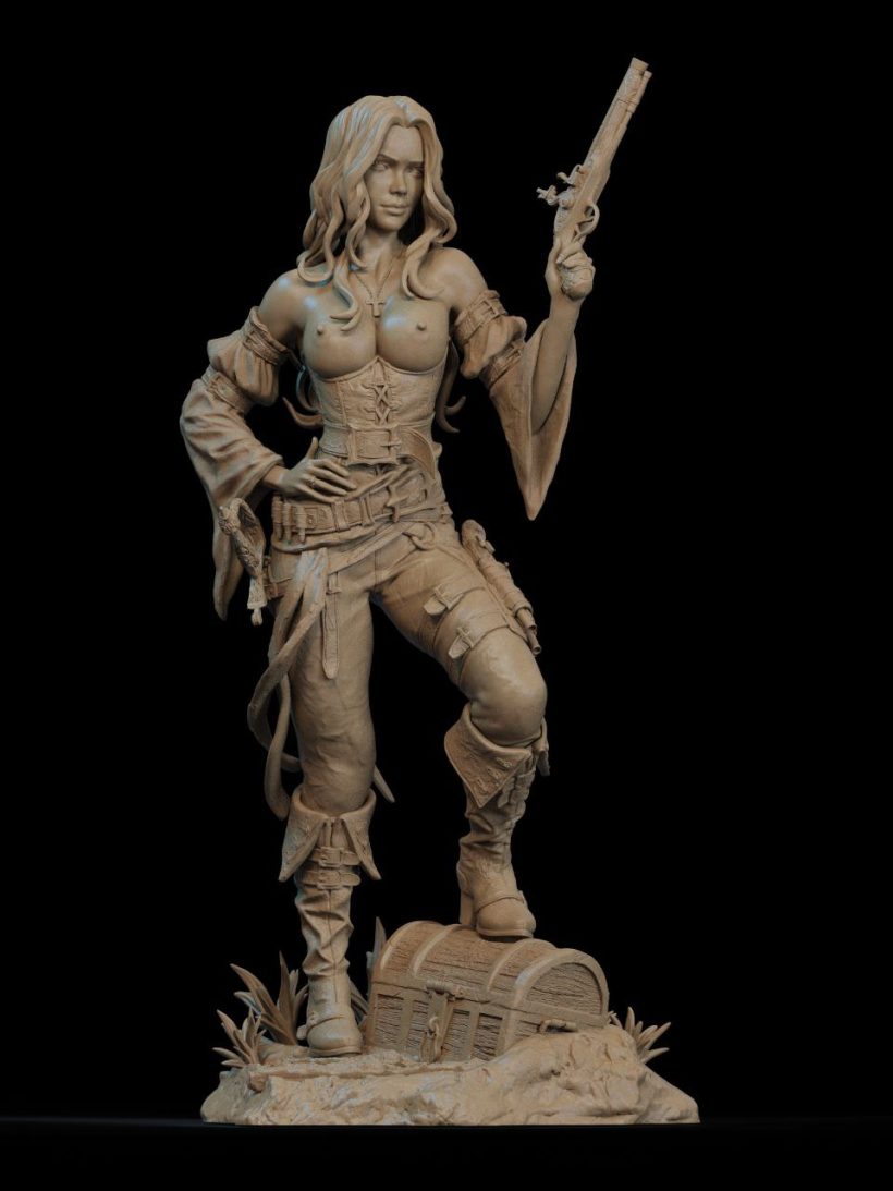 Pirate Extra Miniature STL Model - 3D print model