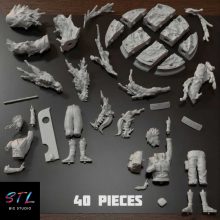 Kakashi vs Zabuza STL - Naruto - Diorama for 3D Printing