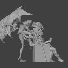 Gerald The Witcher Monster Diorama - STL 3D print files