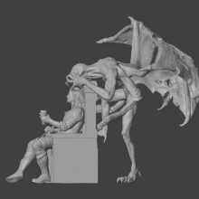 Gerald The Witcher Monster Diorama - STL 3D print files